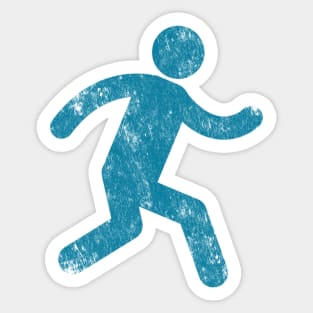 Distressed Running Stick Man Sticker